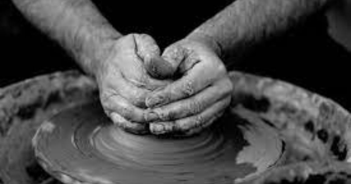 Wedging Clay in Preparation for Wheel Throwing Pottery 