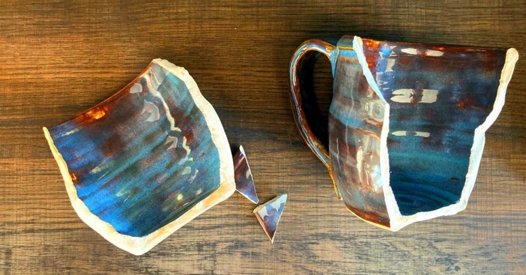 cracked pottery mug