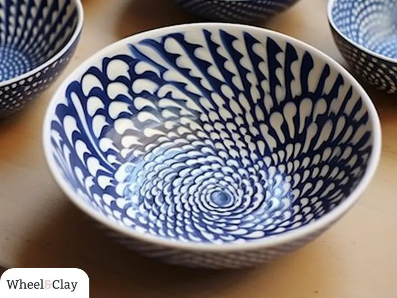 pottery bowl with pattern paint