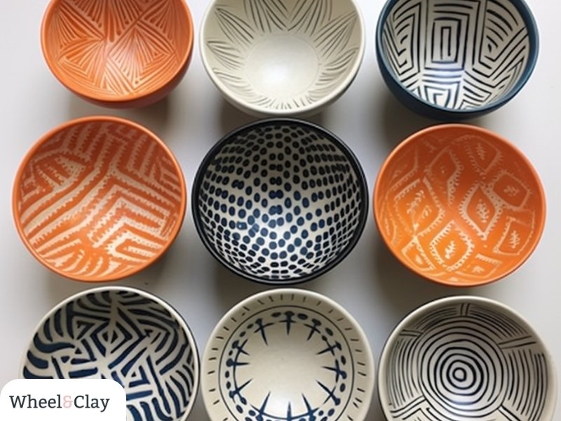 bowls with unique painted design